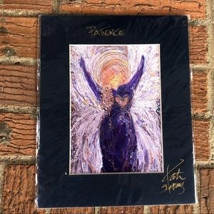 Kati Russell Abstract Angel Print Matted to Frame Size 8” x 10”